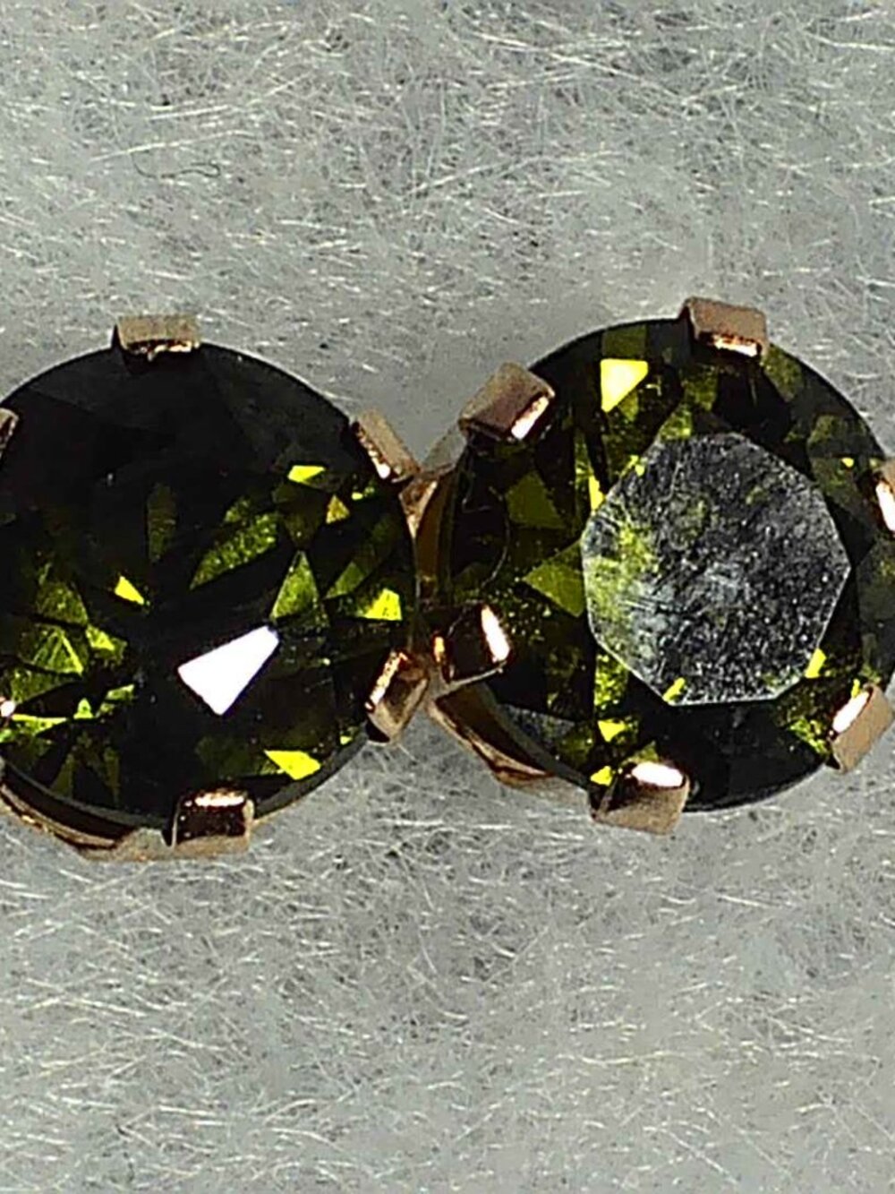 14Kt Yellow Gold 3+Carat Genuine Peridot Stud Earrings